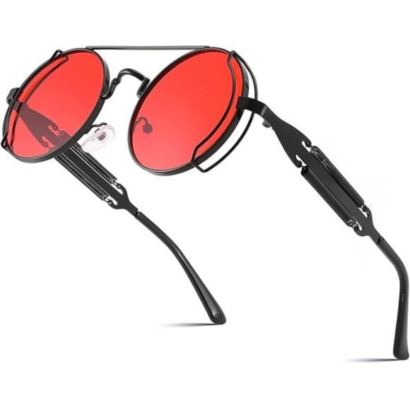 Polarized Aviator Sunglasses Men Women Round Steampunk Metal Frame UV400 Retro - Picture 6 of 6